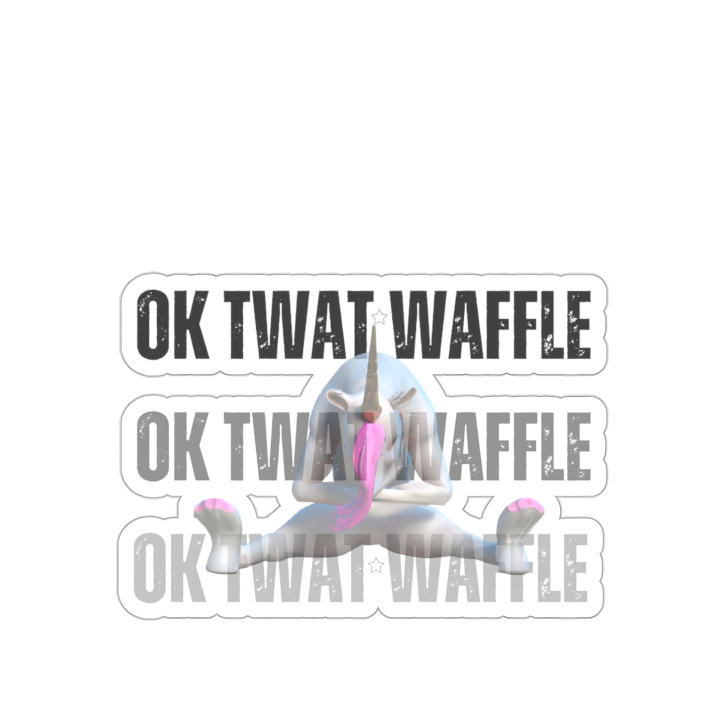 Offbeat One-of-a-Kind 'OK Twat Waffle' Kiss-Cut Stickers