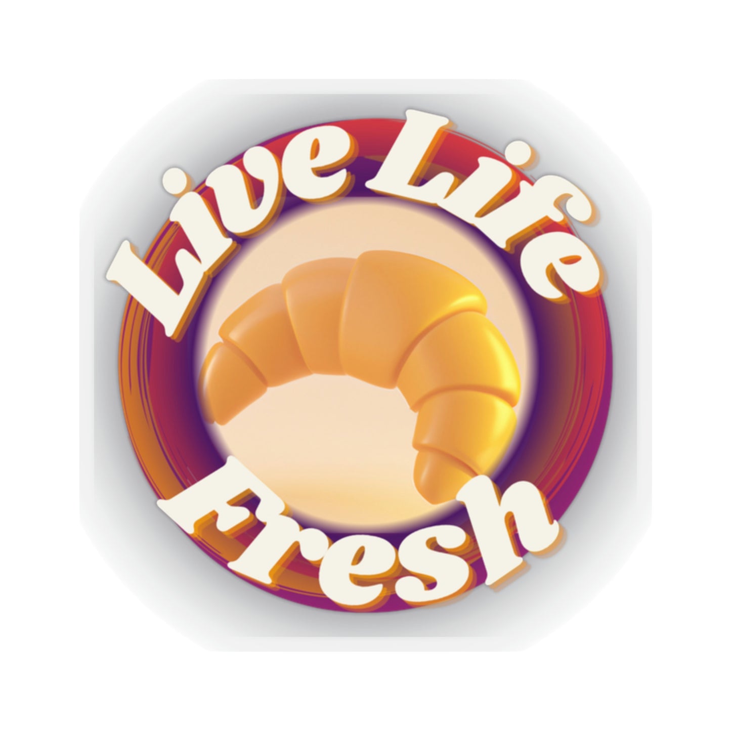 Live Life 'Crescent' Fresh Kiss-Cut Stickers